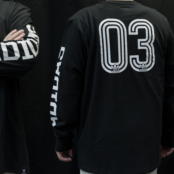Лонгслив Adidas Saturday School (черный / белый)