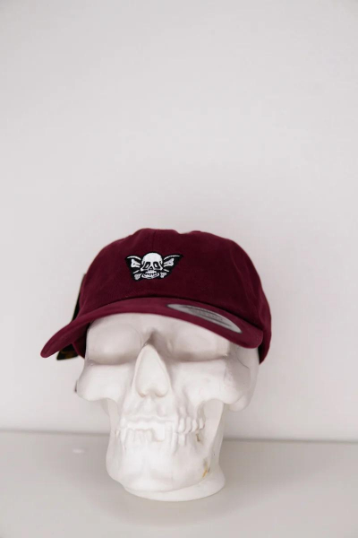 Кепка Old Lizard Dad cap Skull (бордовый)