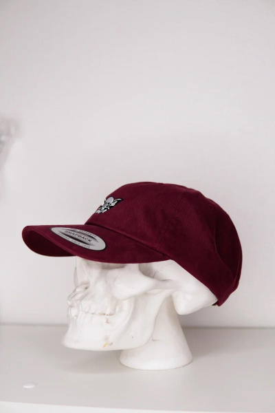 Кепка Old Lizard Dad cap Skull (бордовый)