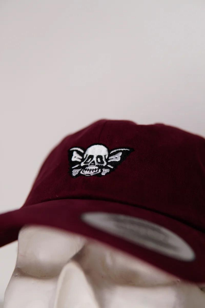 Кепка Old Lizard Dad cap Skull (бордовый)