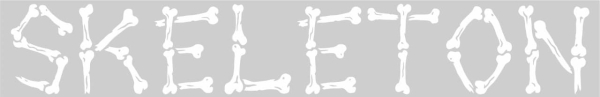 Наклейка Skeleton Frame Old Logo White