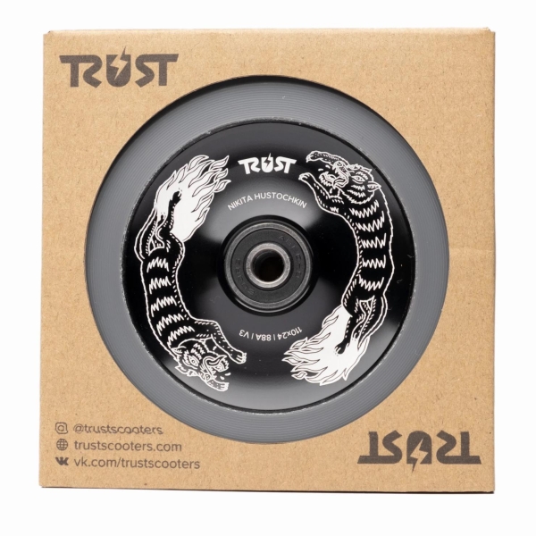 Колесо для самоката Trust Волки 110 пара черный / серый